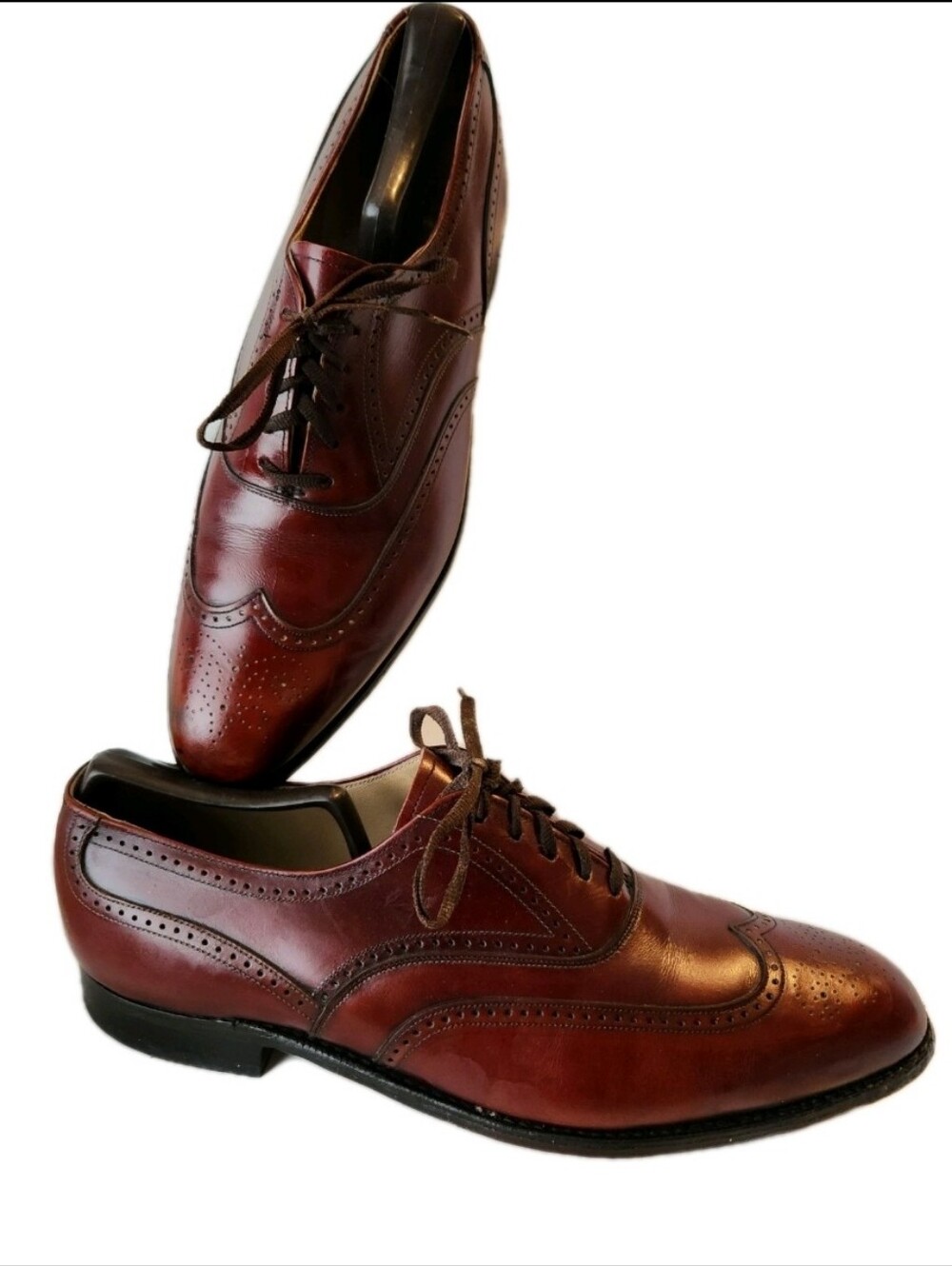Vintage Johnston & Murphy Aristocraft Burgundy Oxford Wingtip Size 9 Dress Shoe